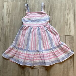 Wonder Nation Pink and Blue White Sundress with Elastic Straps, size 4T
